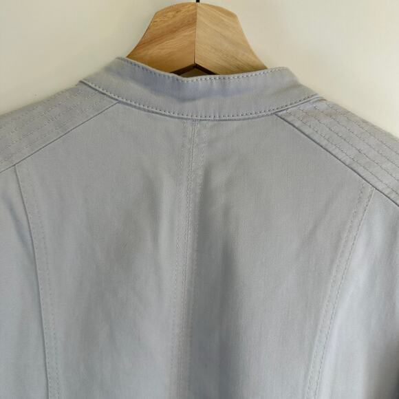 WHBM Light Gray Full Zip Blazer Jacket Womens Size 14 Business Casual Feminine - Picture 9 of 16